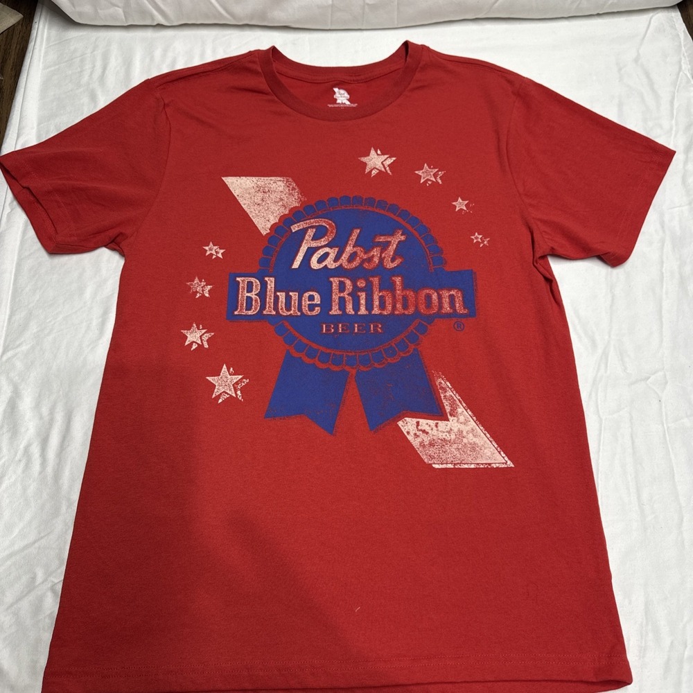 Pabst Blue Ribbon PBR Americana T-Shirt Red Men's Small NWOT-
